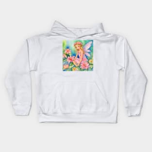 Little fairy, watercolor painting Kids Hoodie